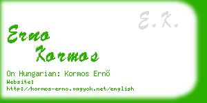 erno kormos business card