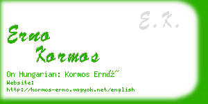 erno kormos business card